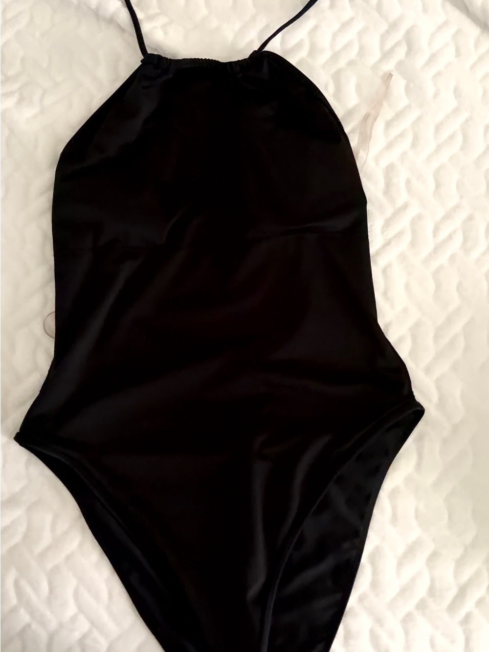 Forever 21 Black Halter One-Piece Swimsuit